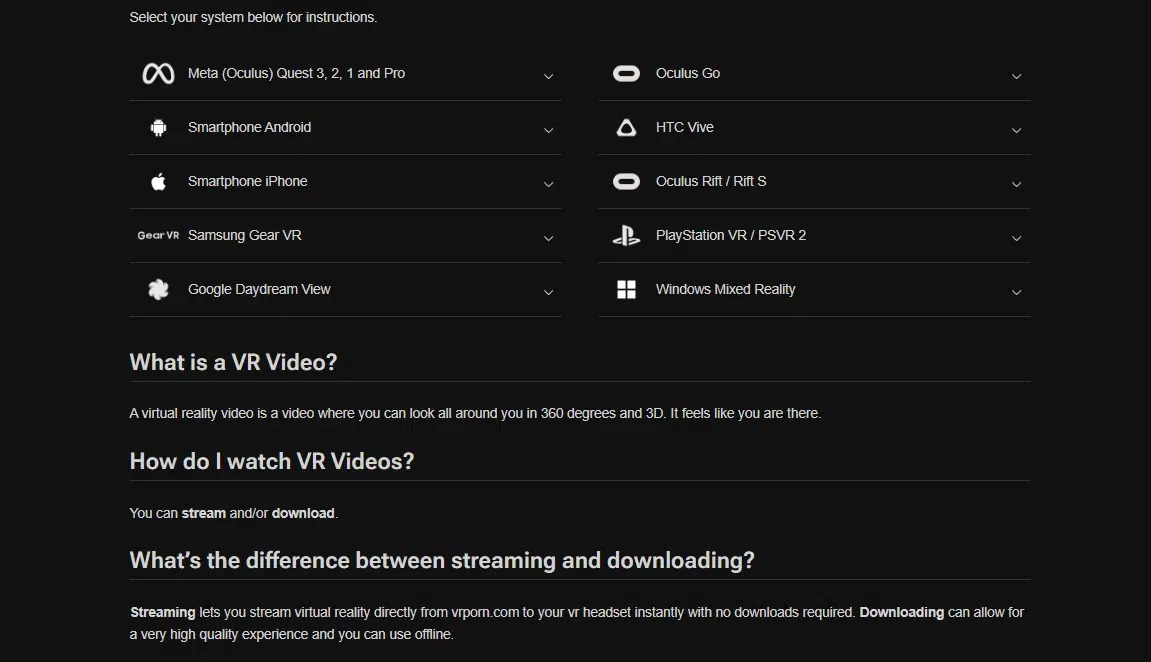 vrporn.com Headset-Kompatibilität